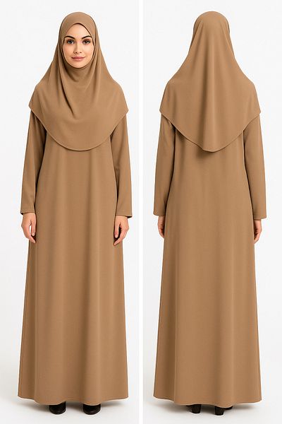 ZEHRANAZ NAMAZ ELBİSESİ Prayer Dress (Light Milk Coffee)