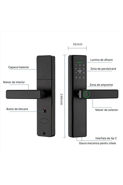 MaGeCa MaGeCa Wireless Smart Lock, 5 Access Modes, Lock Included, Black