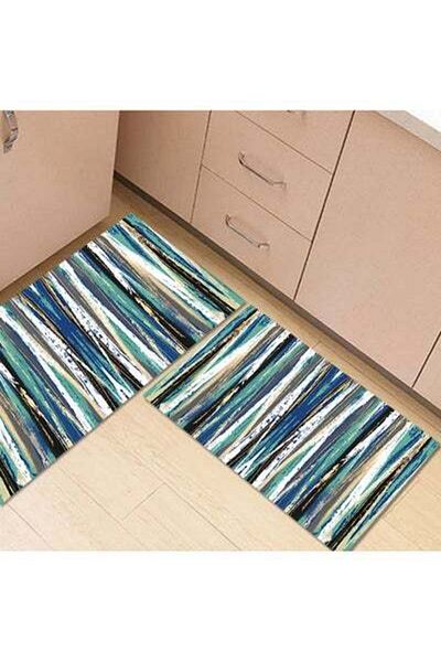 HALAMODO Modern Style Colorful Print Anti-Slip Floor Mat Multicolour 40(W)x60(L)cm
