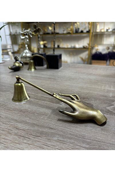 Mercan Tasarım Atölyesi ANNE ELİ ÇUBUKLU MUM SÖNDÜRÜCÜ-ANTİK BRONZ
