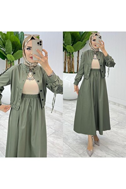 FIRSTESLEM Women's Summer Two-Piece Set with Drawstring Sleeves, Snap Closure...