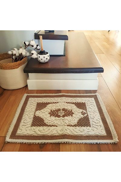 Kotonia Home Entrance decorative rug - woven - Loops, 100% cotton, 40x60 cm, brown 05