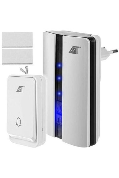 SMARTECH Sonerie wireless fără cablu, 3 niveluri de volum, 51 de sunete, mod silențios, rază de acțiune de 15 metri, IP 44, alb