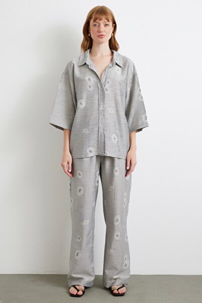 Never more Casual Trousers with Back Pocket Gray