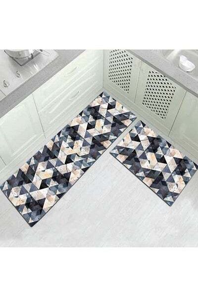 HALAMODO 1-Piece Luxurious Modern Geometric Pattern Rectangular Anti-Slip Kitchen Floor Mat 40x60cm