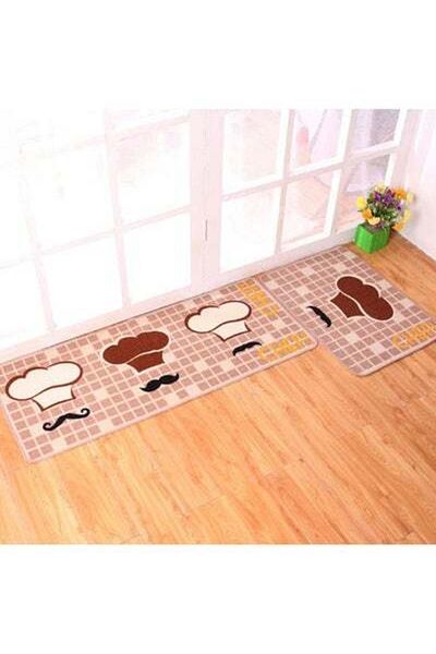 HALAMODO 2Pcs 50x80cm Water Absorbent Anti-Slip Floor Mat Multicolour
