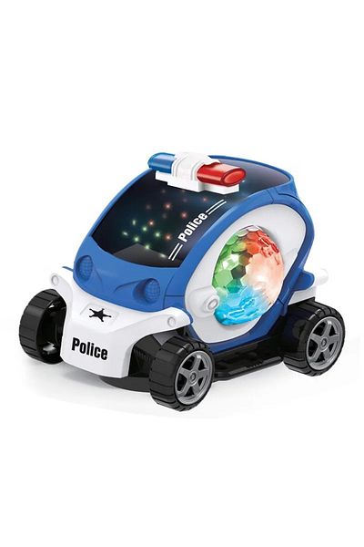 rexa 3D Police Car – Musical Toy Car with Flashing Lights for Kids