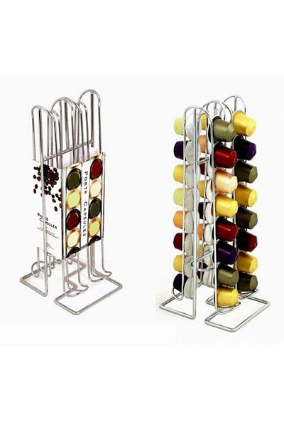 5FIVE Holder for 32 espresso capsules 5five Chrome, 10 x 12.7 x 29.5 cm