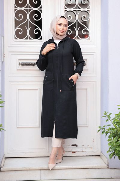 Neva Style Husă cu glugă neagră Hijab 511s