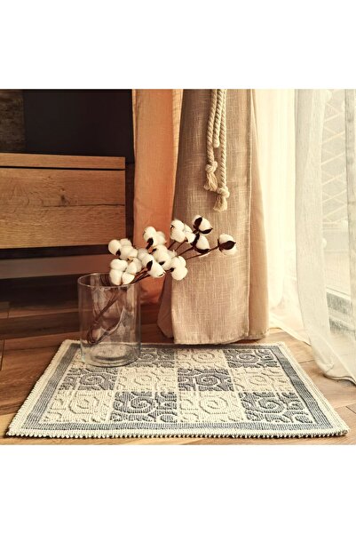 Kotonia Home Entrance decorative rug - woven - Loops, 100% cotton, 40x60cm, grey 04