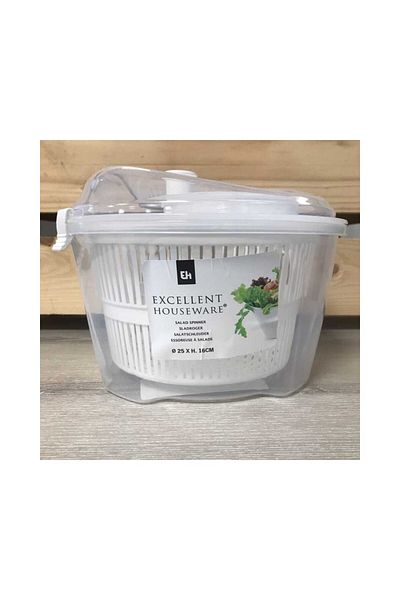 Excellent Houseware Εξαιρετικό στεγνωτήριο σαλάτας Λευκό, 25x16 εκ.