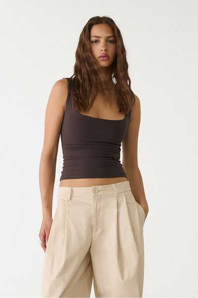 Stradivarius Tank top with a square-cut neckline