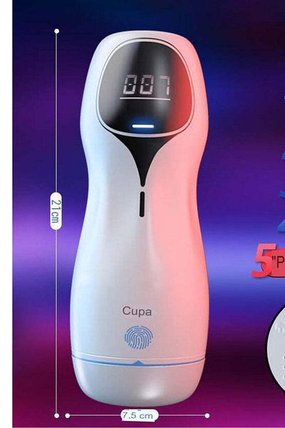 WildFashion Masturbator vaginal pentru barbati cu senzor de miscare, vibratii si sunet, Alb TOY365A-2