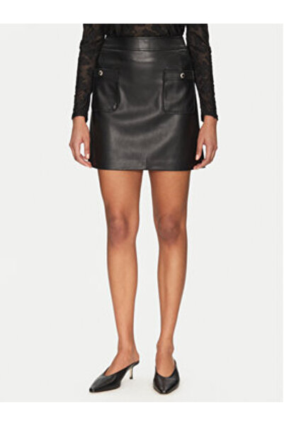 Morgan Fustă din piele ecologică pentru femei 251-JMAY neagră
