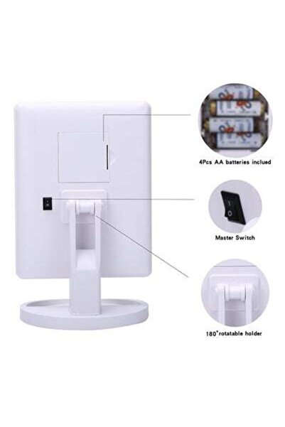 HALAMODO LED Makeup Mirror Grey 27x17cm