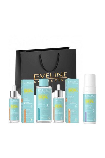 Eveline Cosmetics Set cadou acnee Imperfecțiuni de noapte 2 x 30 ml, Seborregulator 200 ml, Peeling 150 ml