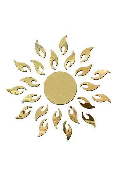 HALAMODO 3D DIY Mirror Wall Sticker Gold 50x50centimeter