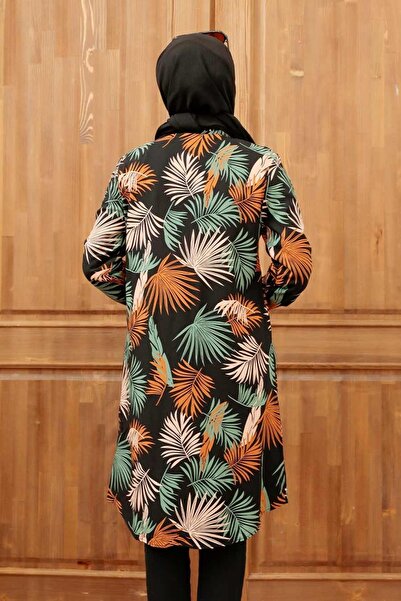 Neva Style Patterned Black Hijab Black Tunic 11560S