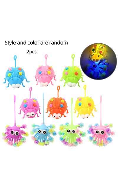Choice Onesize 2pcs Luminous Two Styles Creative New And Unique Virus Ladybug Furry Ball, Children's Toy El