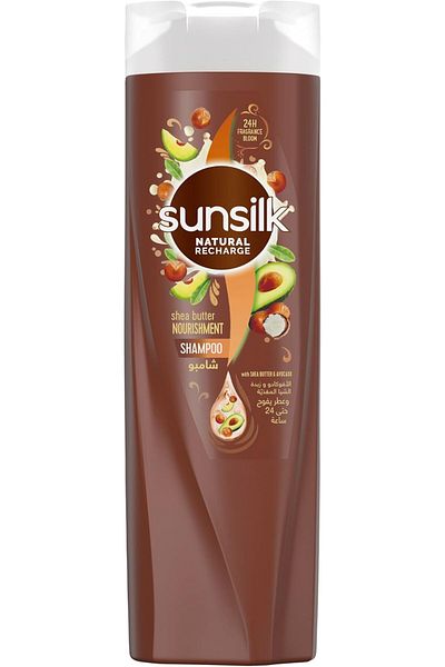 Sunsilk شامبو مغذي بزبدة الشيا 400 مل - يرطب الشعر الجاف بعمق، ويمنحه لمسة نهائية ناعمة وطرية