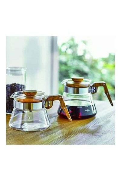 HALAMODO 600 ml Coffee Server Olive Wood Clear/Brown