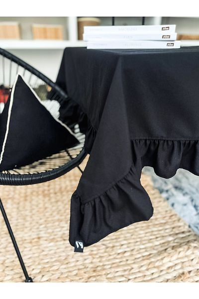 KaiHome Luna Linen Ruffle Tablecloth 150X150Cm