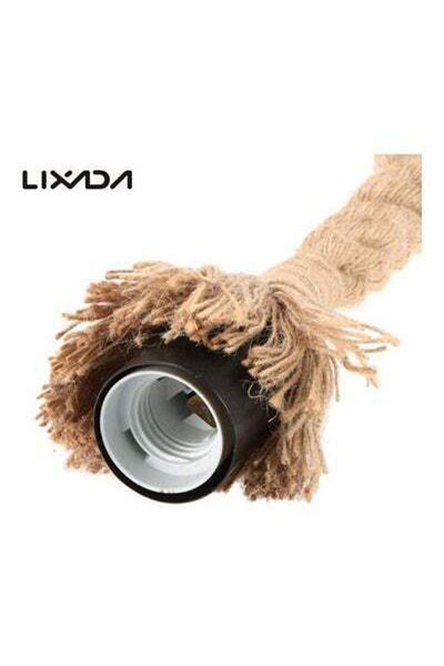 HALAMODO Rope Hanging Ceiling Light Beige/Black 50cm