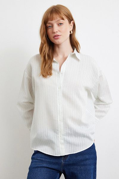 Never more Symmetrical Striped Shirt Mint