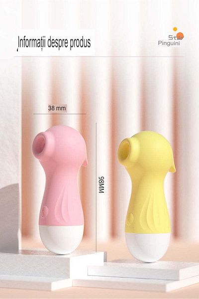 WildFashion Vibrator clitoridian cu functie de suctiune/aspiratie, Galben TOY368-9