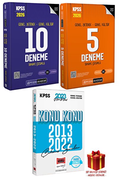 Pegem Akademi Yayıncılık 2026 Pegem KPSS 10 Deneme+Pegem KPSS 5 Deneme+Yargı ...
