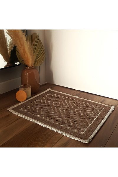 Kotonia Home Entrance decorative rug - woven - Loops, 100% cotton, 40x60cm, brown 03