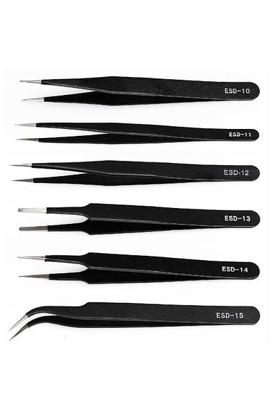 OEM Set 6 pensete metalice, diferite forme, negru
