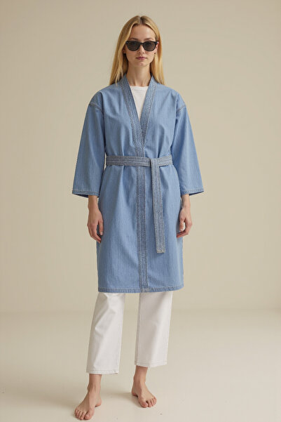 ENZİM JEANS Kimono din denim pentru femei