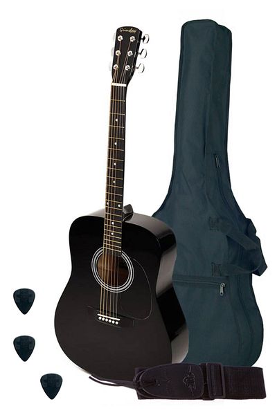 Nashville GSD60BK Basic 1, set chitara acustica dreadnought western, neagră, husă, curea, 3 pene