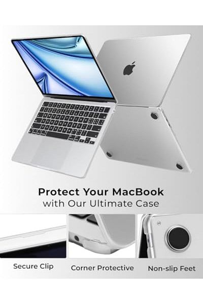 Glassology Crystal Clear Case for Compatible with MacBook Air 13.6inch M2 A2681 2022 Release - Light
