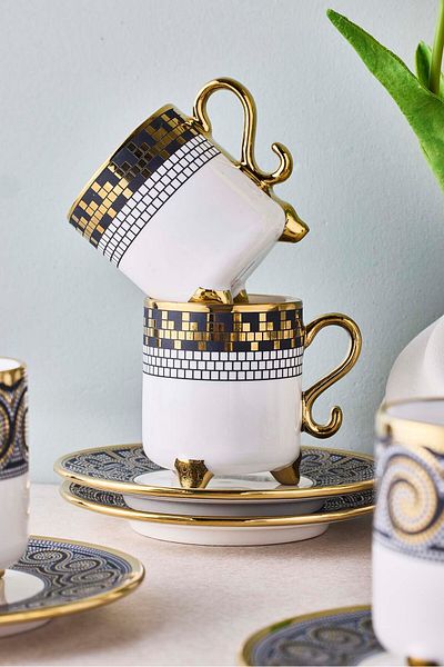 Perotti Ottoman 6-Person Porcelain Coffee Cup Set