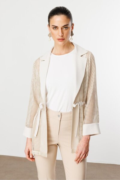 Moda İlgi Modailgi Mono Yaka File Detaylı İkili Takım Taş