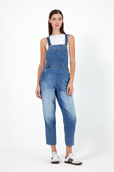 VENA Salopetă Dora Dirty Med Blue Mom Jean Salopet de damă
