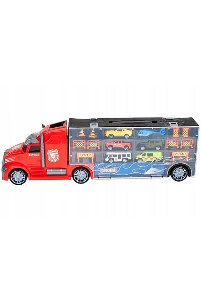 OEM Car Set, Heavy Truck, Truck-Shaped Box, 53 CM Long, with Handle and Transparent Panel