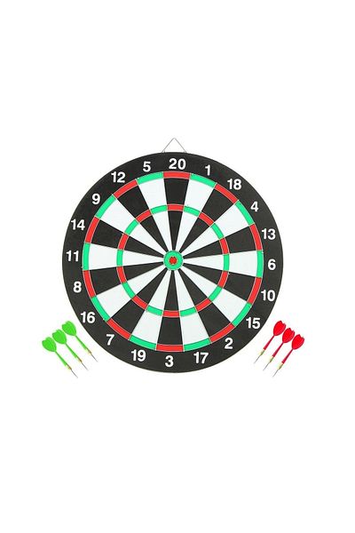 Aptel Darts game set, double board with 6 darts, diameter 36 cm, thickness 10 mm, multicolor