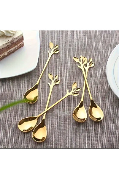 SPONS 2 ADET GOLD YAPRAKLI ÇAY, KAHVE KAŞIĞI 2 ADET