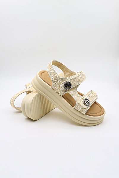 KRISTE BELL Imported Women's Stone Sequin Sandals Kb0100 White