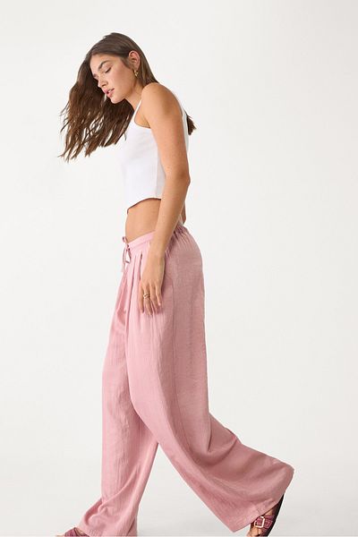 Stradivarius Textured drawstring trousers