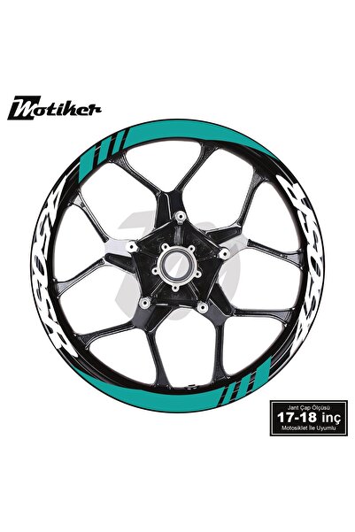 Motiker CFMOTO 450SR Geniş Jant Sticker Modeli 16'lı Turkuaz Beyaz