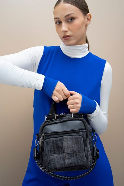 Matthew Cox Denim Shoulder Backpack and Crossbody Bag