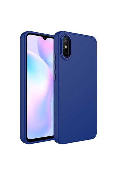 System Com حافظة Redmi 9A من السيليكون SYS Luna مع إطار معدني وتصميم زر ضغط -...