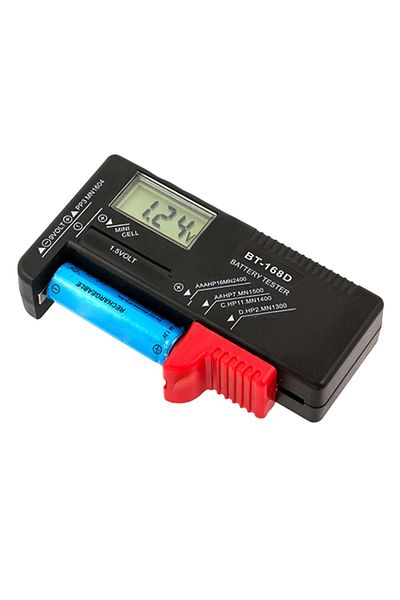 Aptel Digital battery tester, LCD display, 11 x 6 x 2.5 cm, black