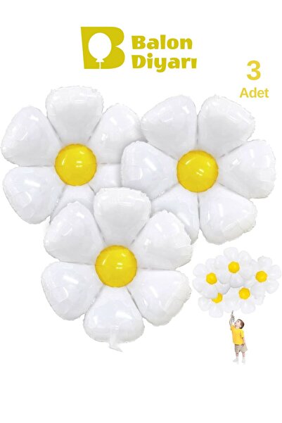 BALON DİYARI 3 Adet Papatya Folyo Balon Yüksek Kalite 45cm