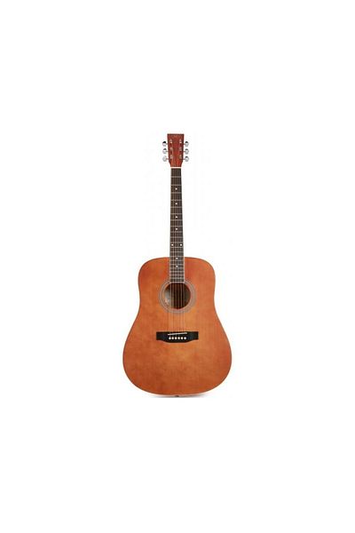 SX SD104GBR, dreadnought western acoustic guitar, glossy brown
