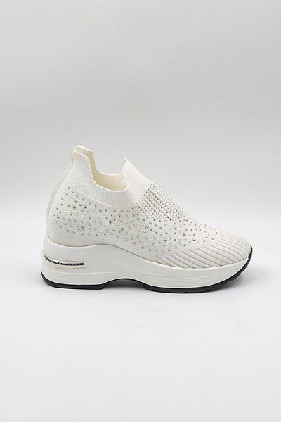 KRISTE BELL Stone Detailed Sneaker Women's Sports Shoes Kb008 White